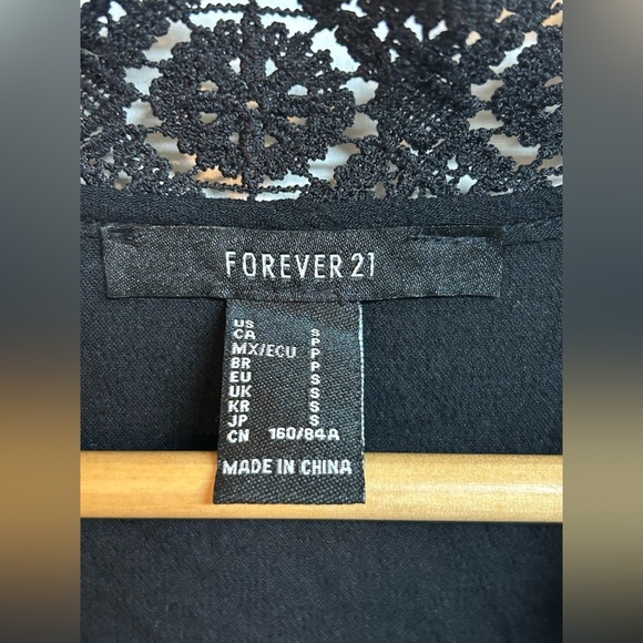 Floral Embroidered Duster Kimono Dress Womens S Black Whimsygoth Boho Lace - Picture 9 of 10